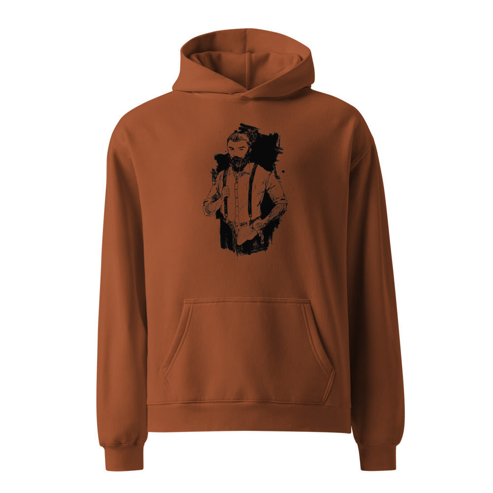 Black & White bearded man suit | Unisex Relax Hoodie | AS Colour 5161