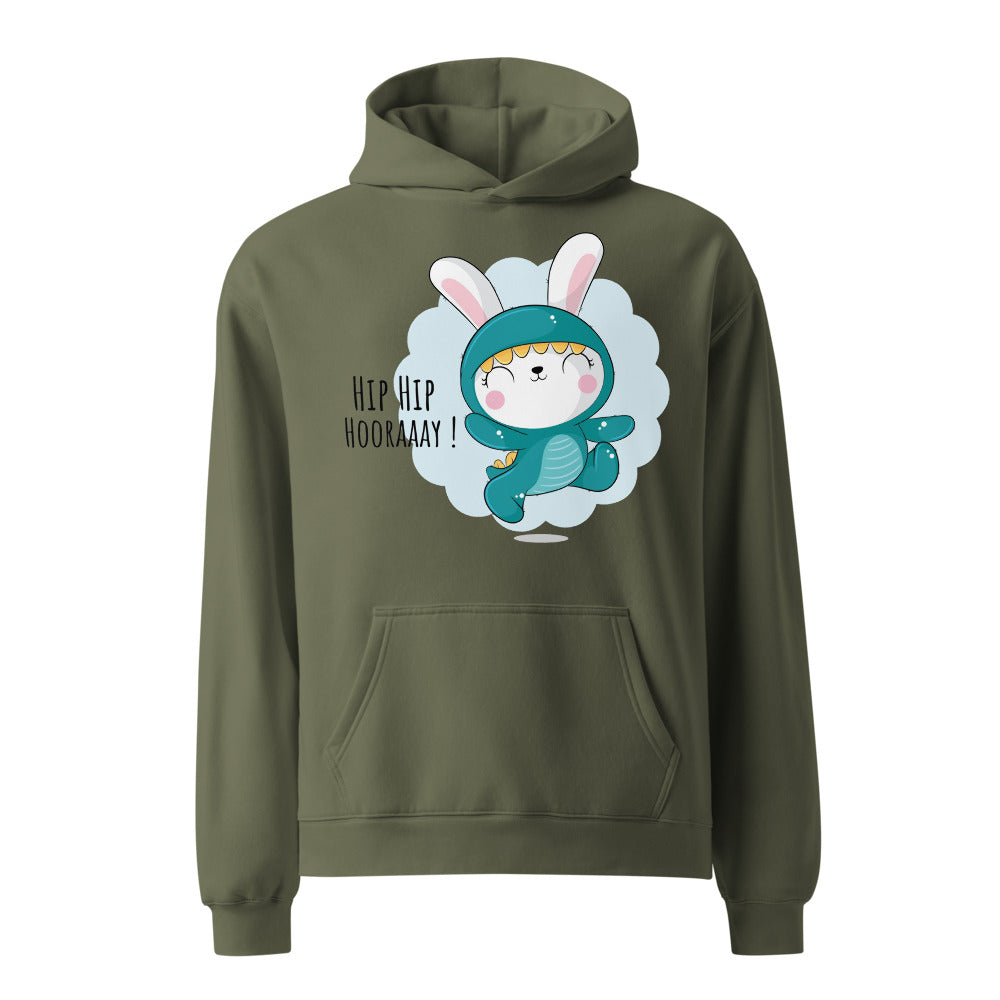 Green rabbit - HIP HIP HOORAAAY | Unisex Relax Hoodie | AS Colour 5161