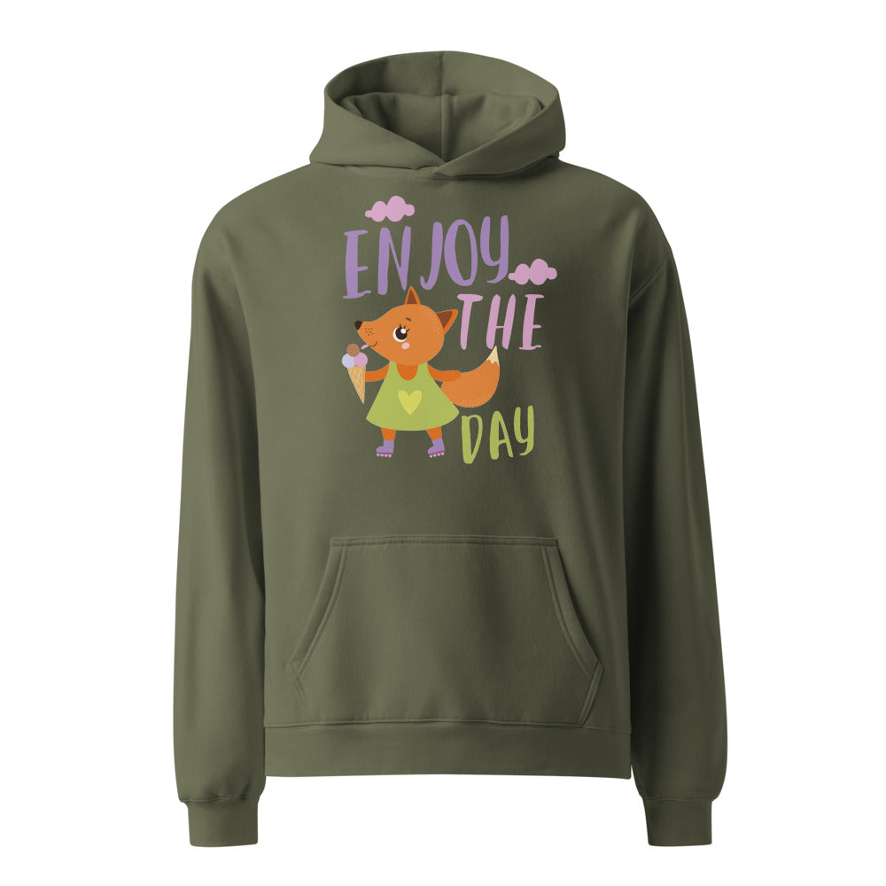 Orange fox - Ẹnoy the day | Unisex Relax Hoodie | AS Colour 5161