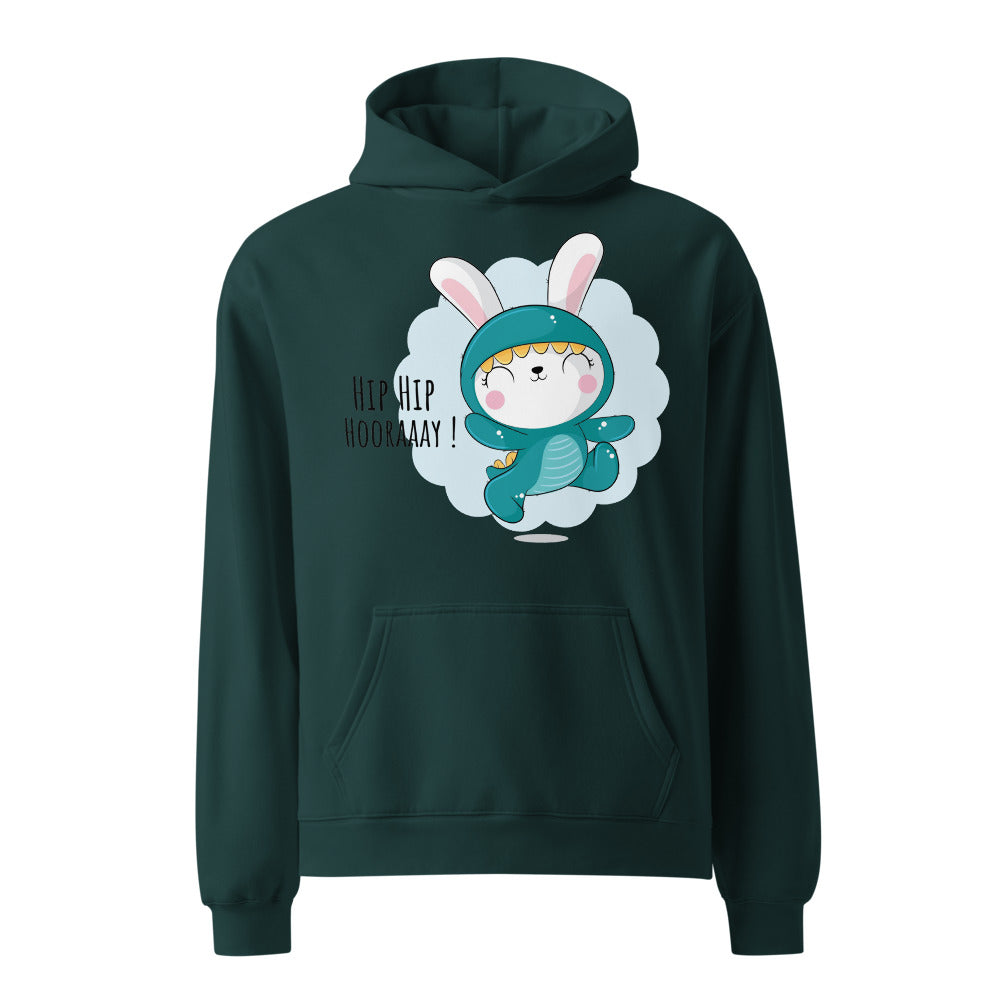 Green rabbit - HIP HIP HOORAAAY | Unisex Relax Hoodie | AS Colour 5161