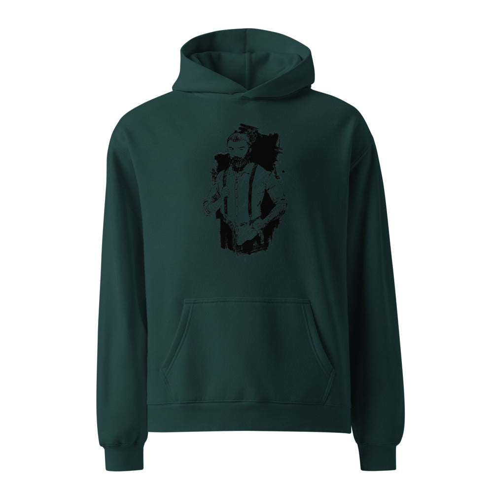 Black & White bearded man suit | Unisex Relax Hoodie | AS Colour 5161