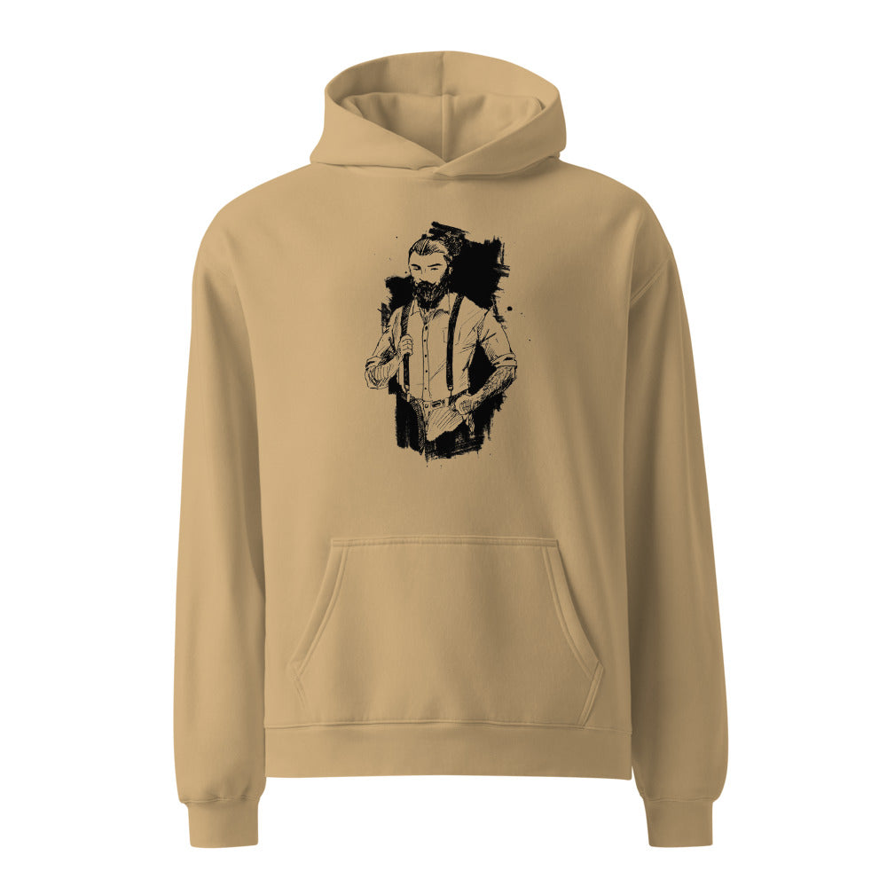 Black & White bearded man suit | Unisex Relax Hoodie | AS Colour 5161
