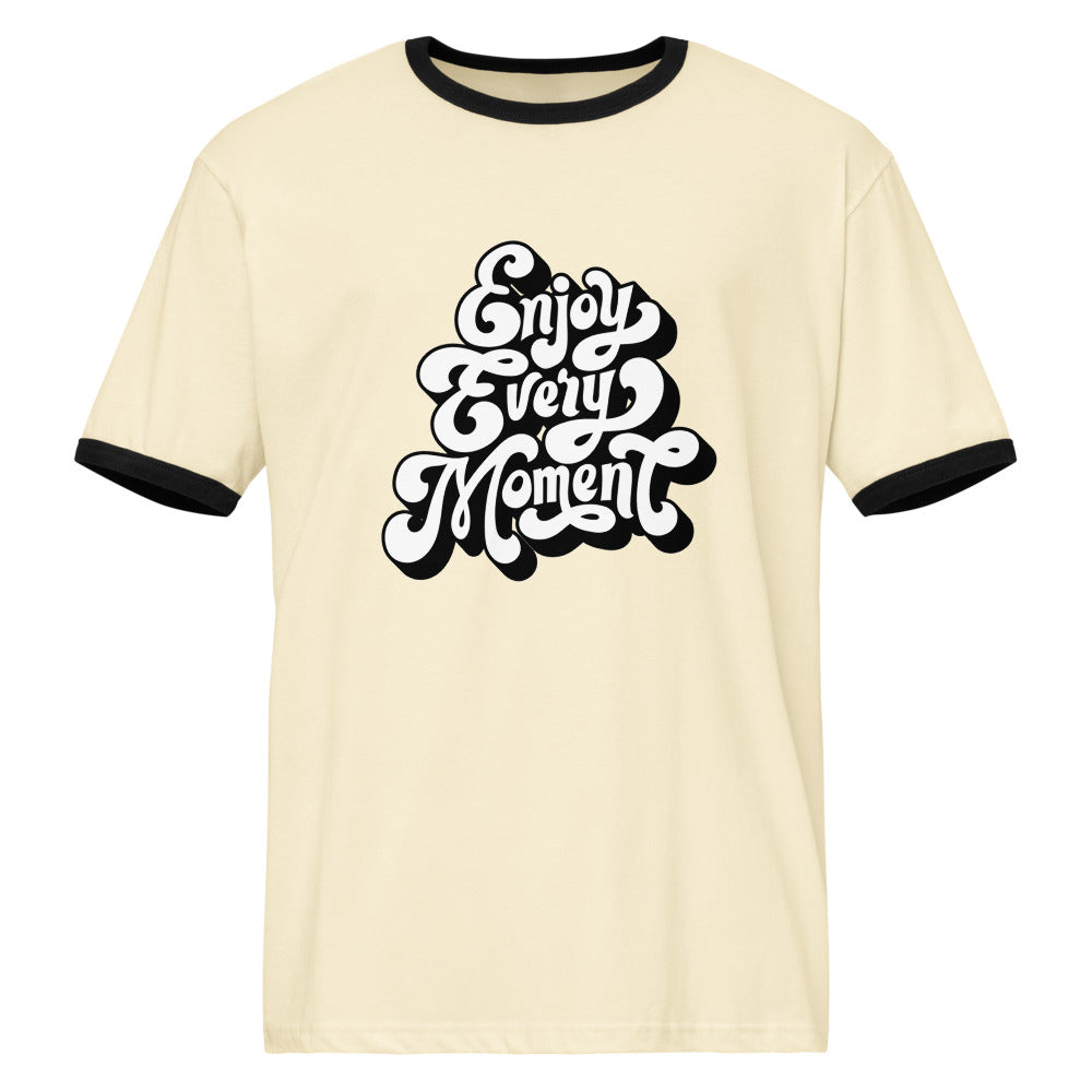 Enjoy every moments white | Unisex Ringer T-Shirt | Next Level 3604