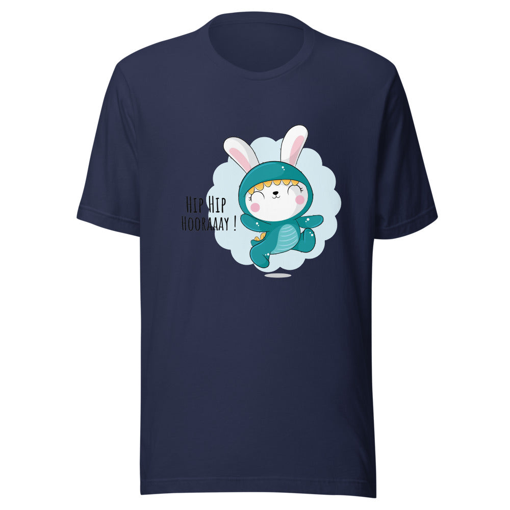 Green rabbit - HIP HIP HOORAAAY | Unisex Staple Eco T-Shirt | Bella + Canvas 3001ECO