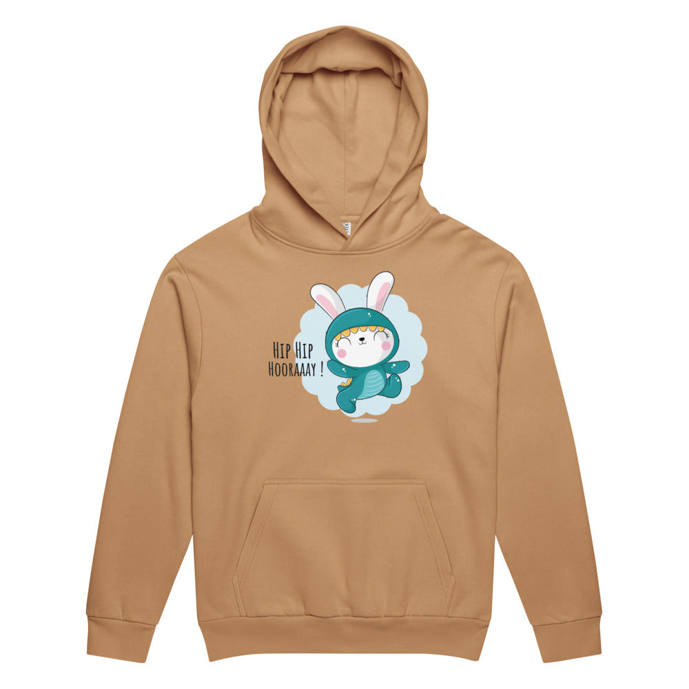Green rabbit - HIP HIP HOORAAAY | Unisex Urban Hoodie Garment Dyed | Lane Seven LS16001GD