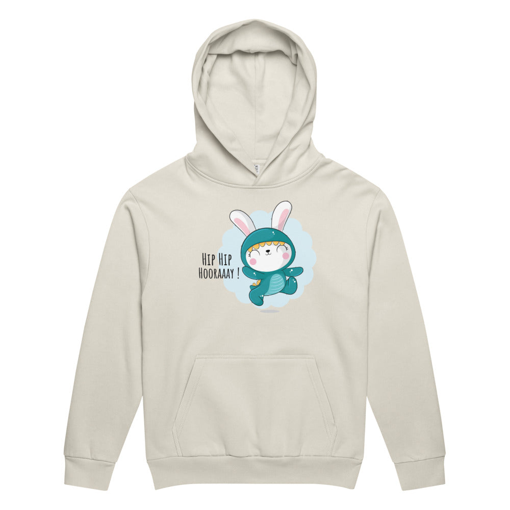 Green rabbit - HIP HIP HOORAAAY | Unisex Urban Hoodie Garment Dyed | Lane Seven LS16001GD