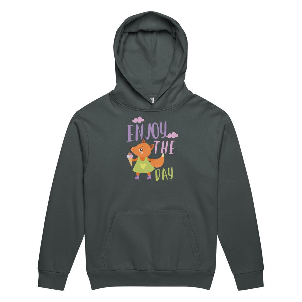 Orange fox - Ẹnoy the day | Unisex Urban Hoodie Garment Dyed | Lane Seven LS16001GD