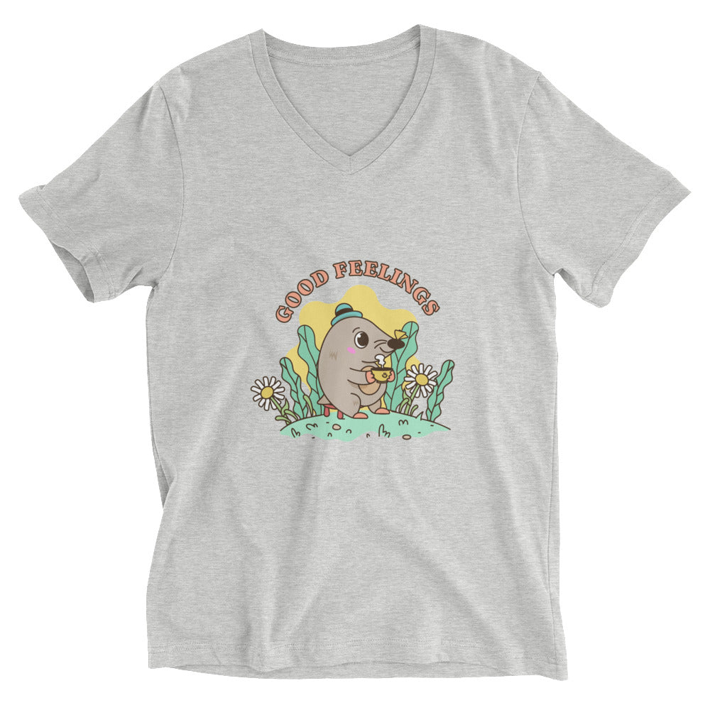 Good feelings | Unisex V-Neck Tee | Bella + Canvas 3005