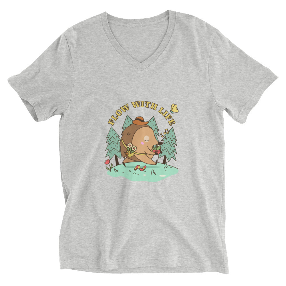 Flow with life | Unisex V-Neck Tee | Bella + Canvas 3005