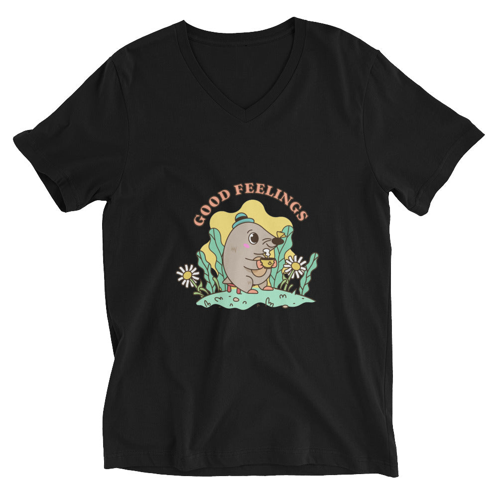Good feelings | Unisex V-Neck Tee | Bella + Canvas 3005