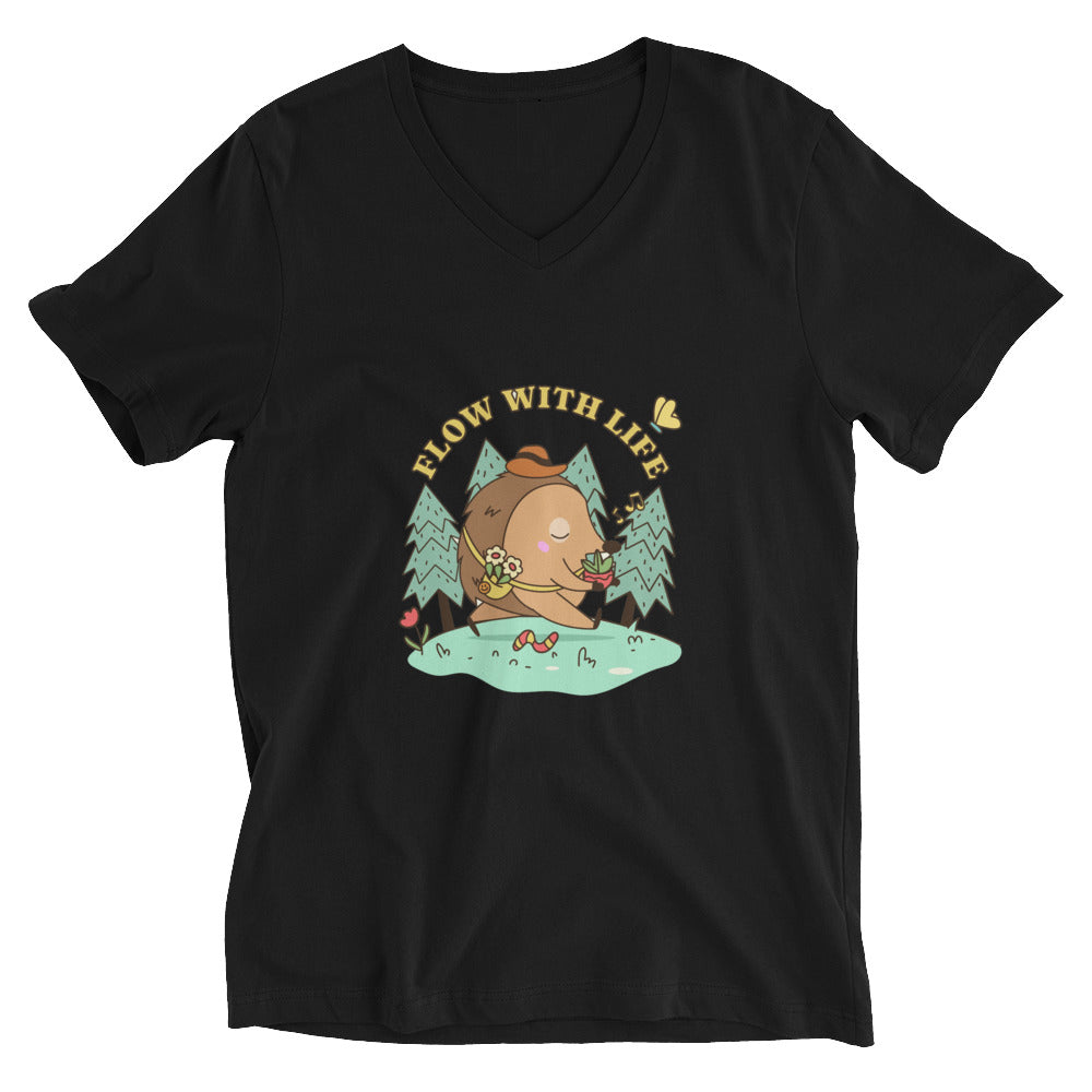 Flow with life | Unisex V-Neck Tee | Bella + Canvas 3005
