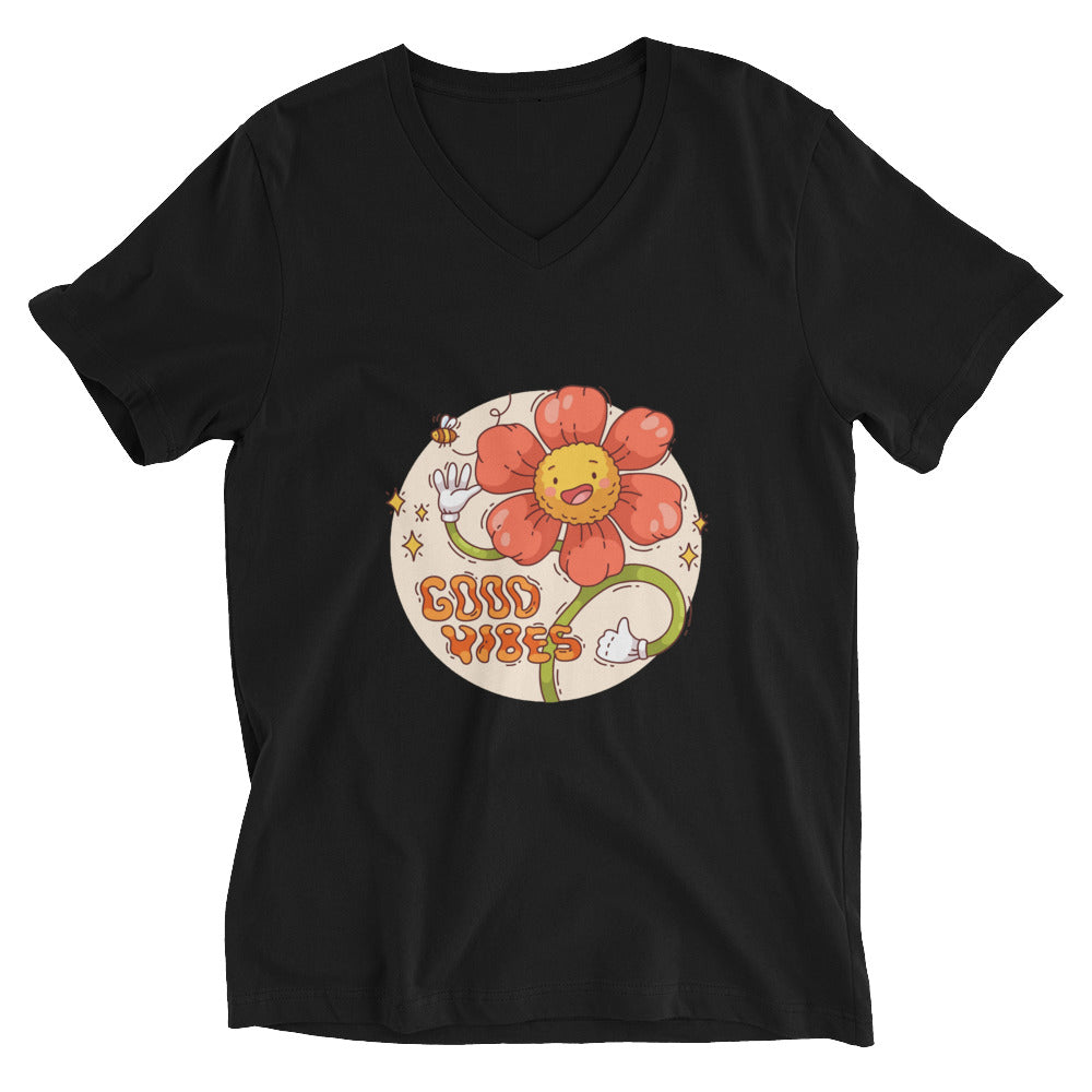 Good vides | Unisex V-Neck Tee | Bella + Canvas 3005