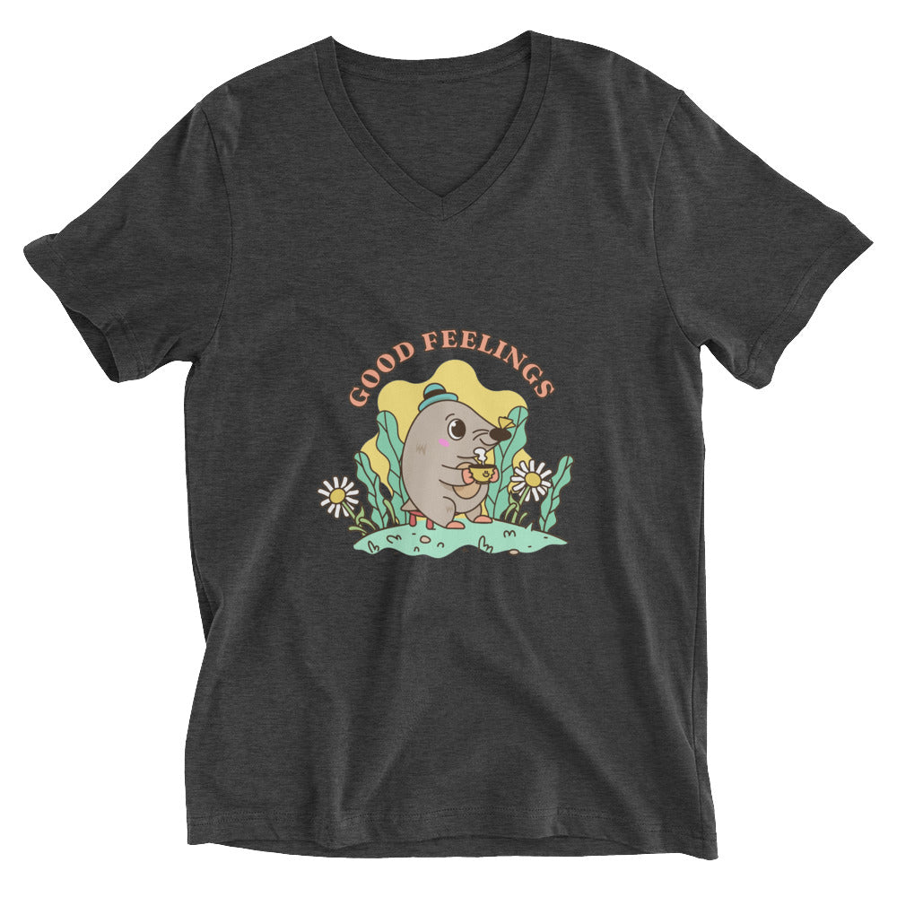 Good feelings | Unisex V-Neck Tee | Bella + Canvas 3005