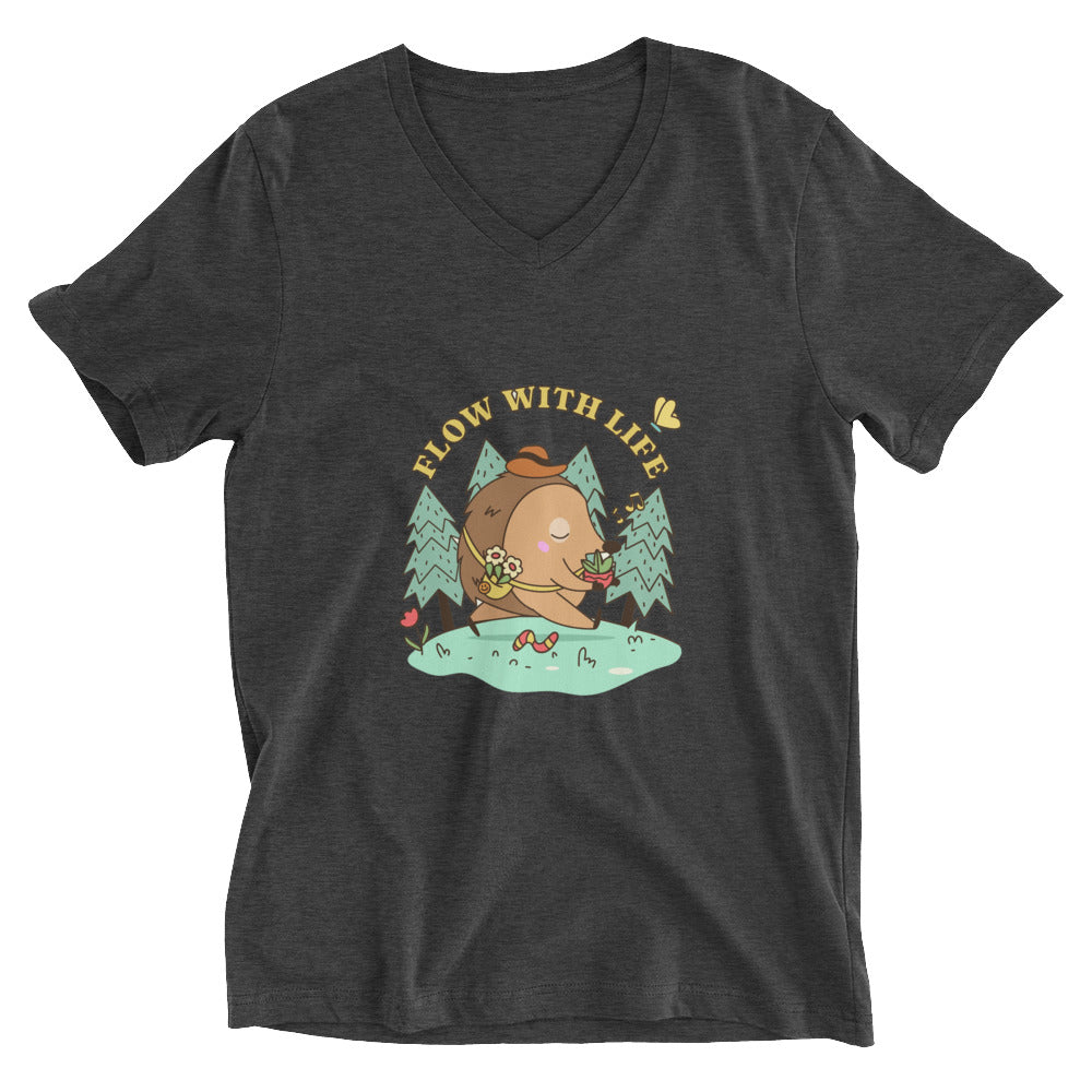 Flow with life | Unisex V-Neck Tee | Bella + Canvas 3005