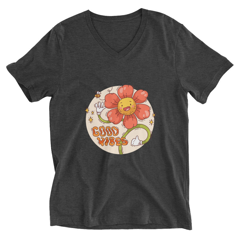 Good vides | Unisex V-Neck Tee | Bella + Canvas 3005