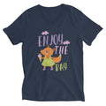 Orange fox - Ẹnoy the day | Unisex V-Neck Tee | Bella + Canvas 3005