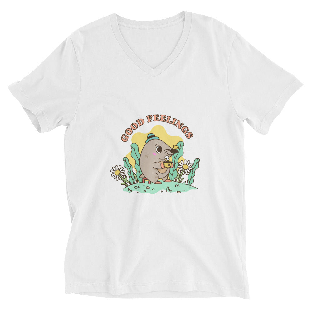 Good feelings | Unisex V-Neck Tee | Bella + Canvas 3005