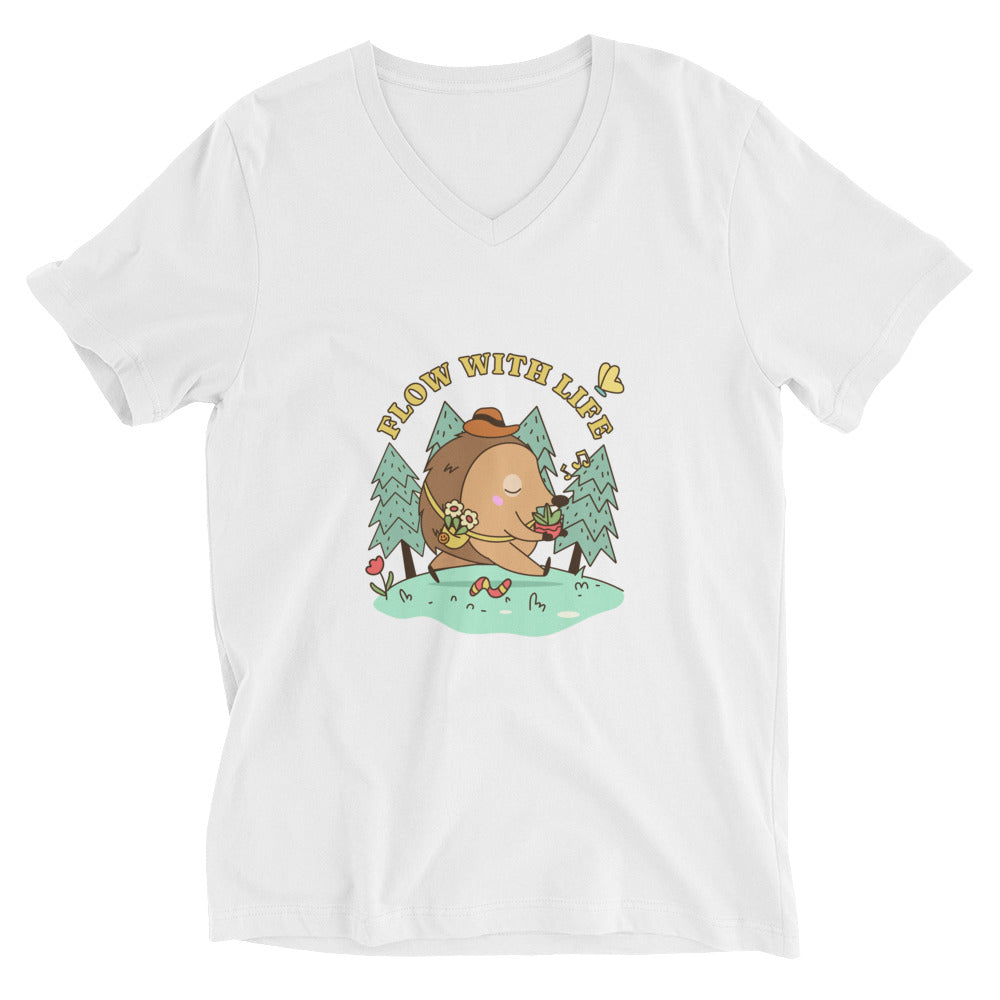 Flow with life | Unisex V-Neck Tee | Bella + Canvas 3005
