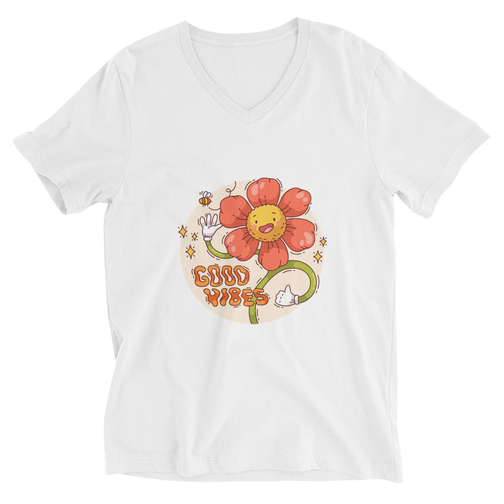 Good vides | Unisex V-Neck Tee | Bella + Canvas 3005