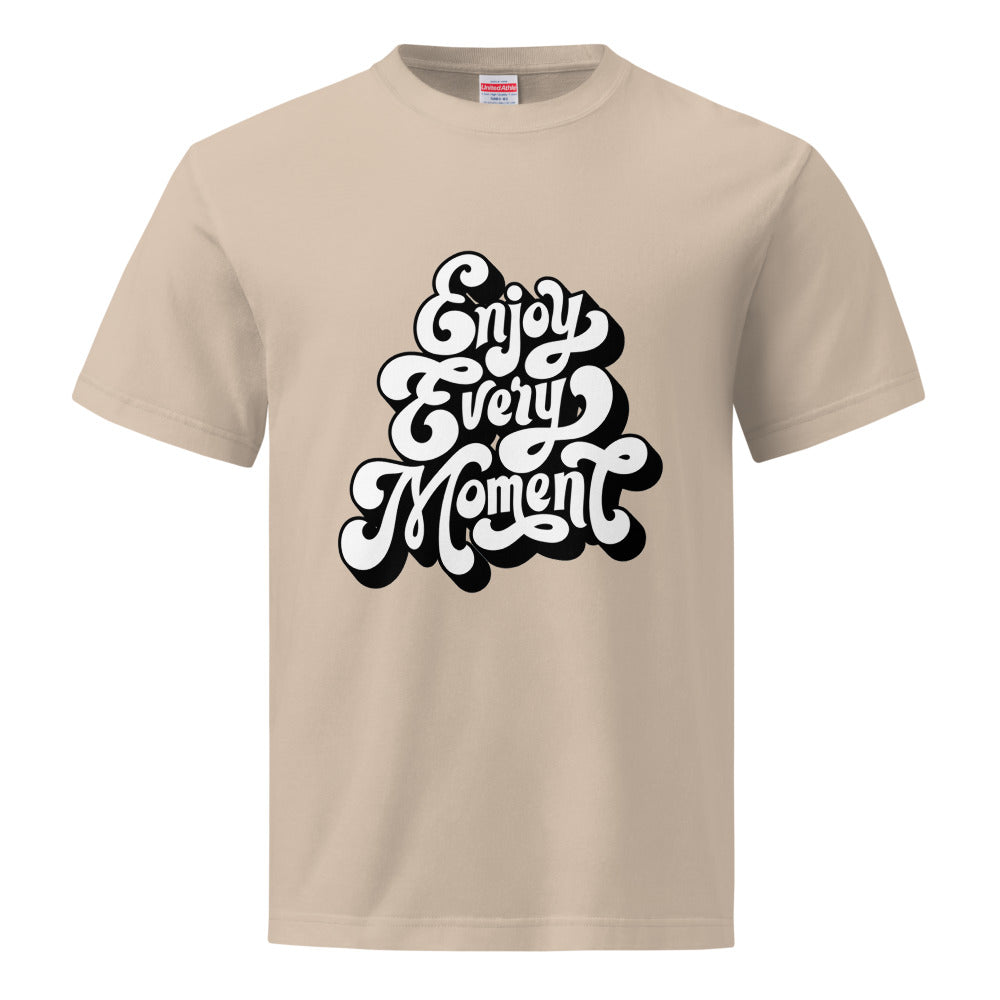 Enjoy every moments white | Unsiex Quality Tee | United Athle 5001-01