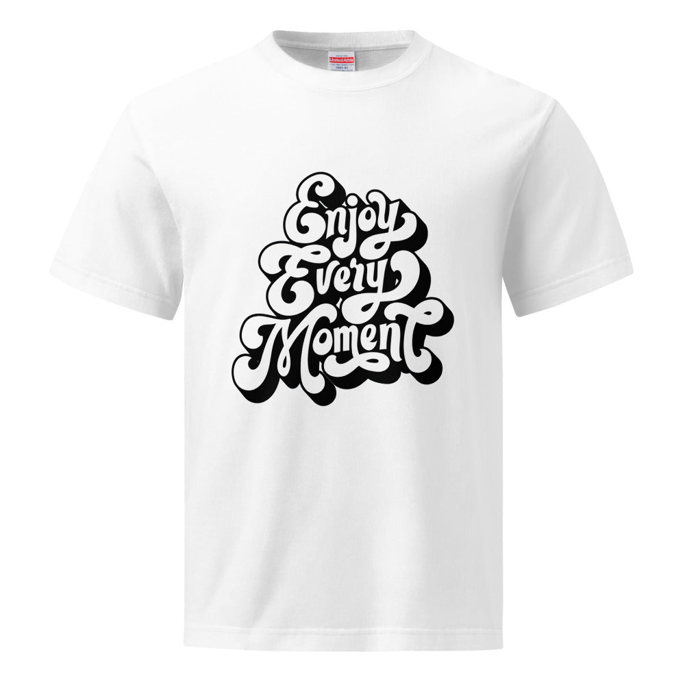 Enjoy every moments white | Unsiex Quality Tee | United Athle 5001-01