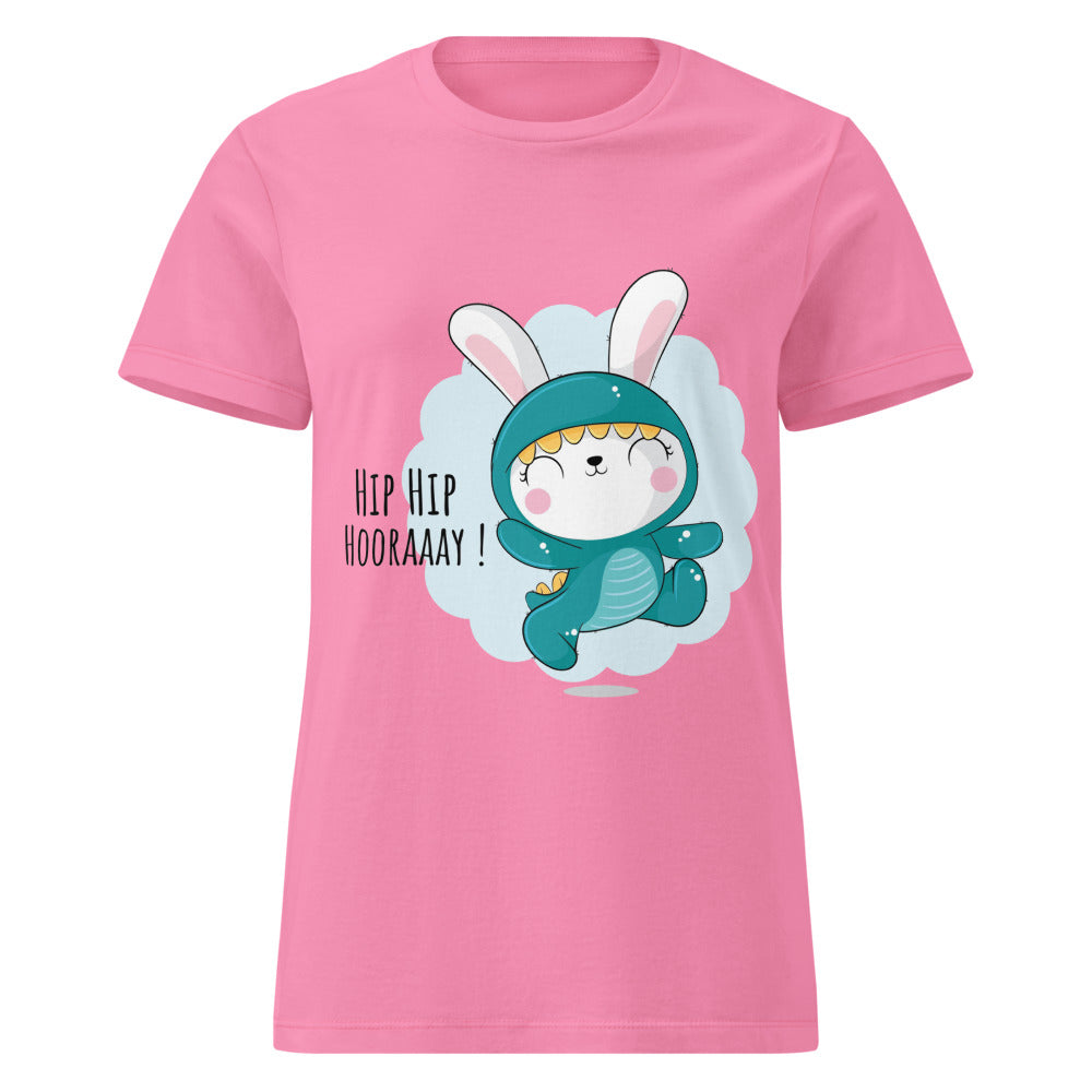 Green rabbit - HIP HIP HOORAAAY | Women's Basic Softstyle T-Shirt | Gildan 64000L