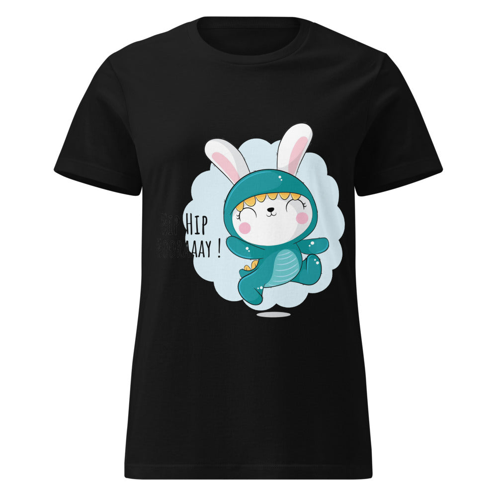 Green rabbit - HIP HIP HOORAAAY | Women's Basic Softstyle T-Shirt | Gildan 64000L