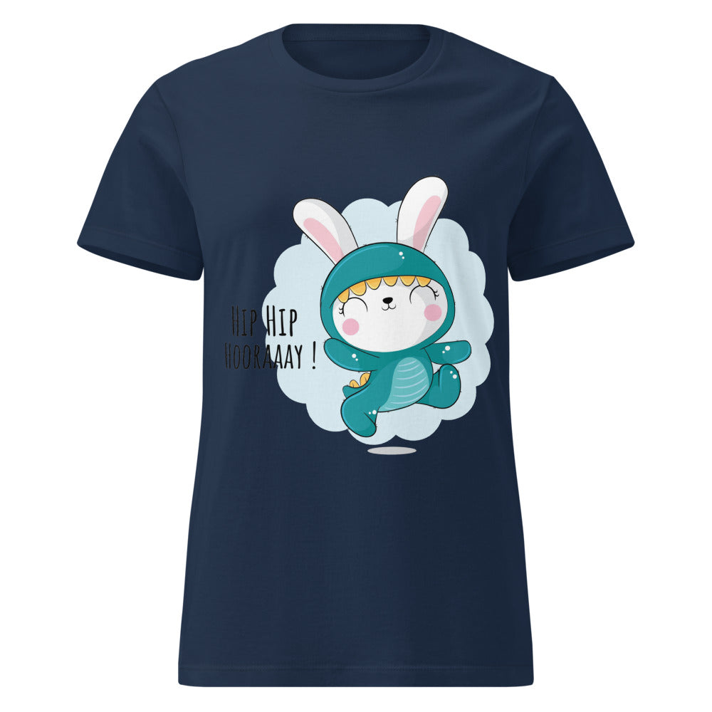 Green rabbit - HIP HIP HOORAAAY | Women's Basic Softstyle T-Shirt | Gildan 64000L