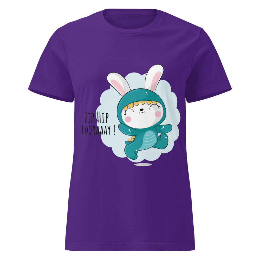 Green rabbit - HIP HIP HOORAAAY | Women's Basic Softstyle T-Shirt | Gildan 64000L