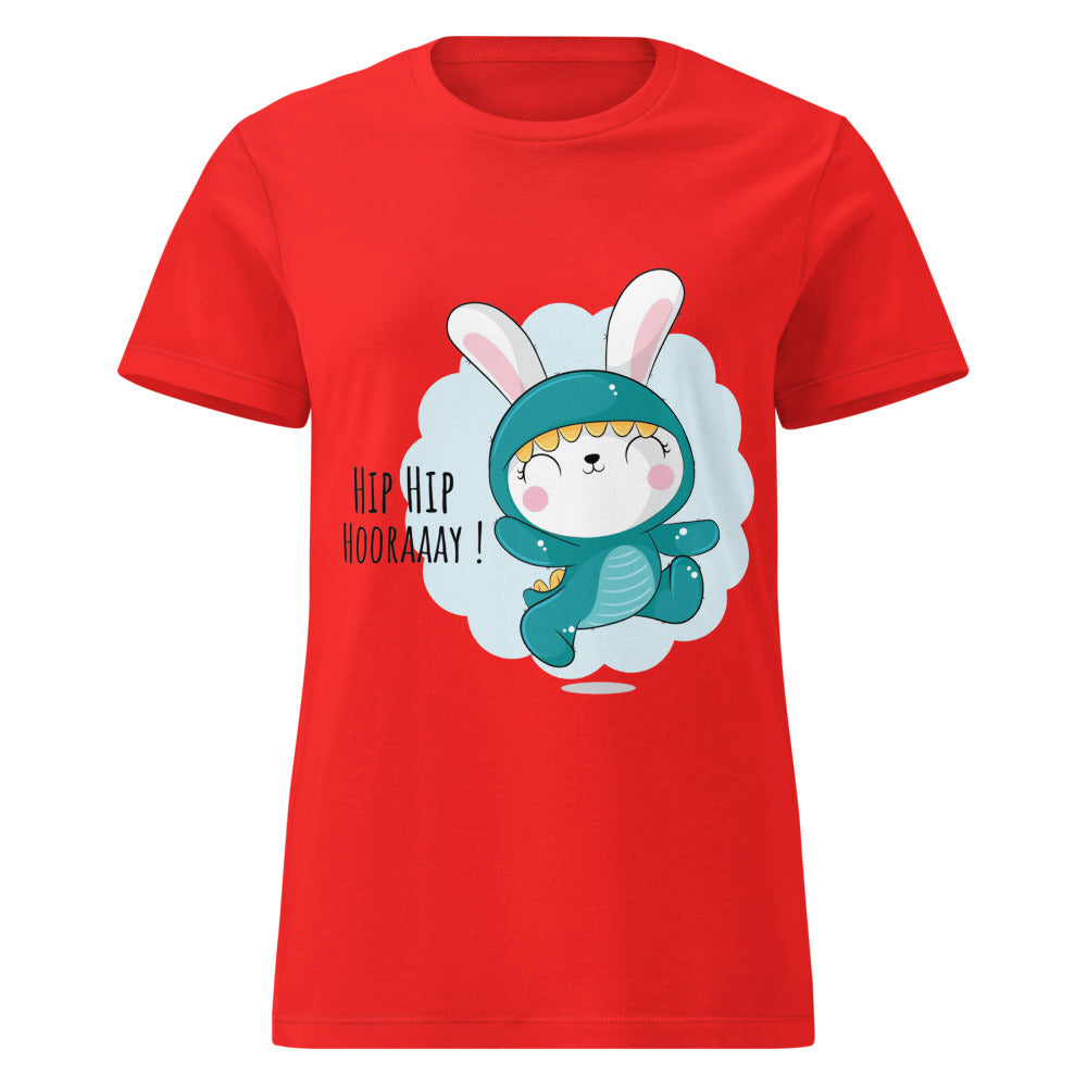 Green rabbit - HIP HIP HOORAAAY | Women's Basic Softstyle T-Shirt | Gildan 64000L