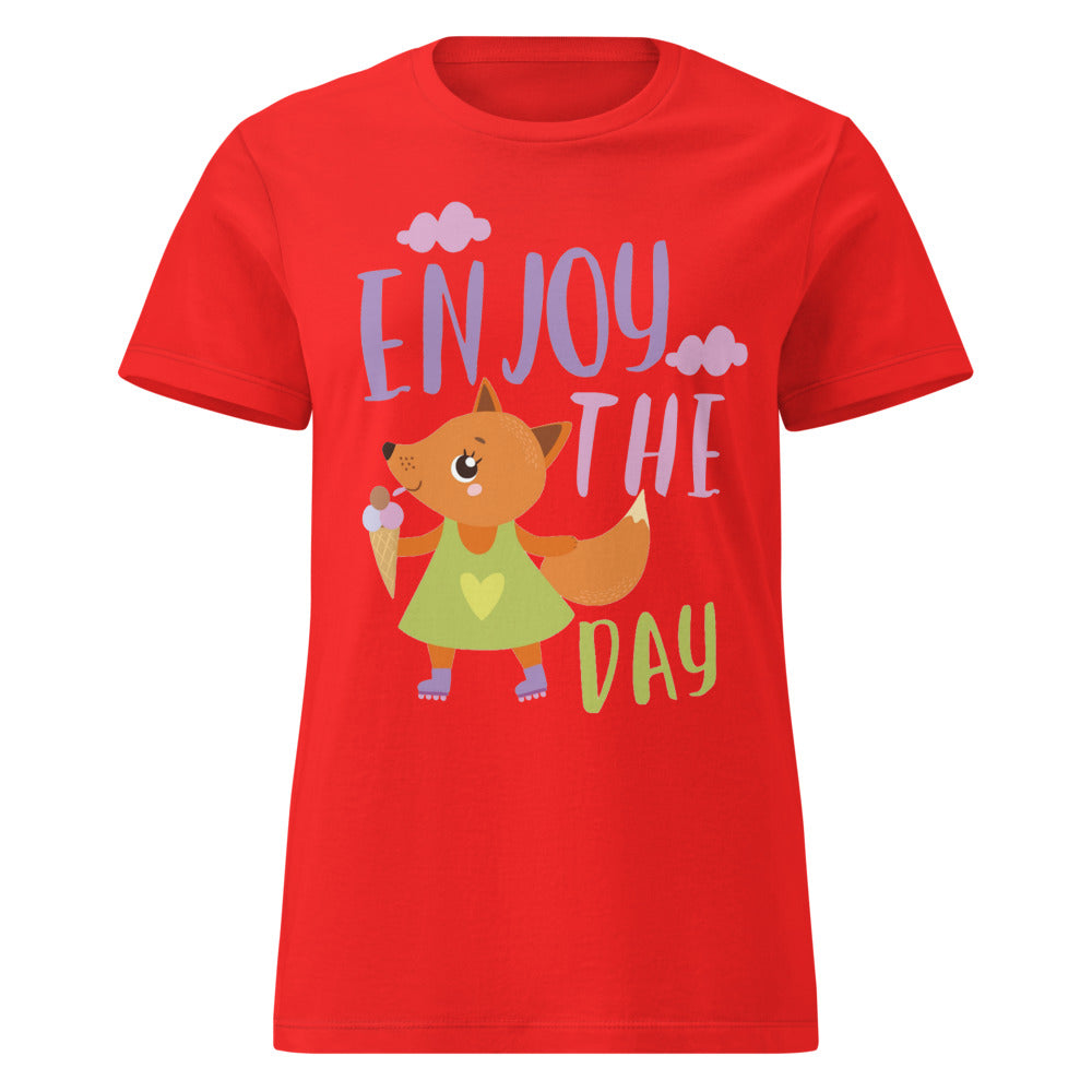Orange fox - Ẹnoy the day | Women's Basic Softstyle T-Shirt | Gildan 64000L