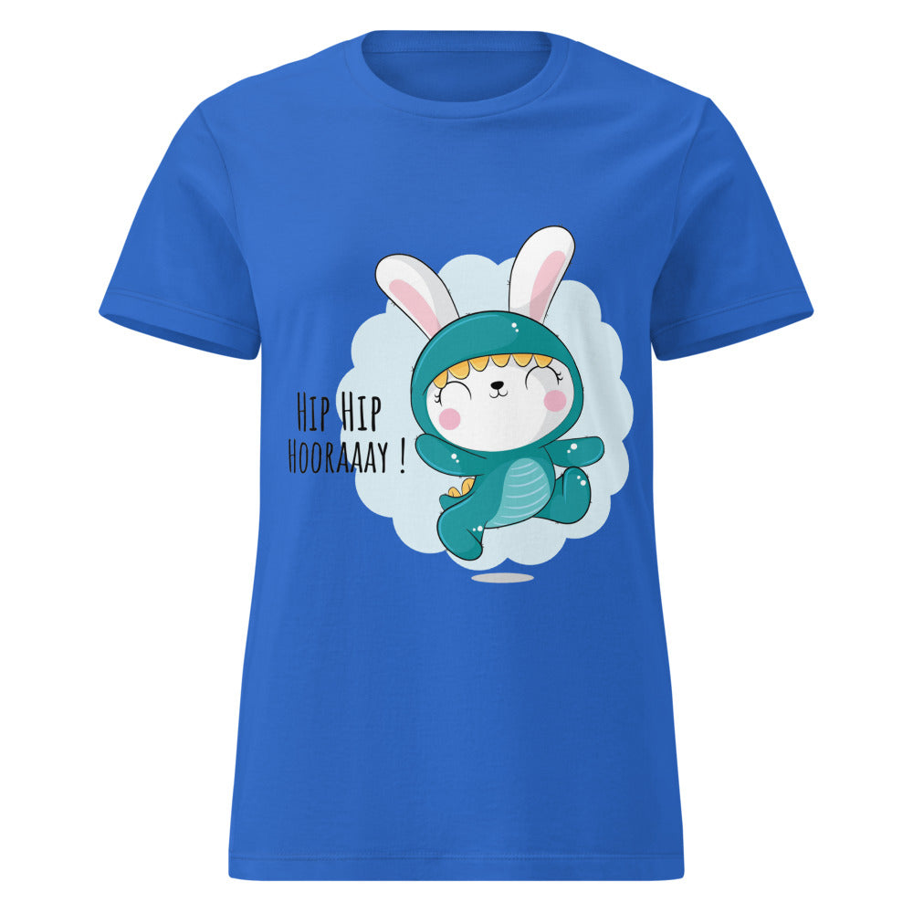 Green rabbit - HIP HIP HOORAAAY | Women's Basic Softstyle T-Shirt | Gildan 64000L