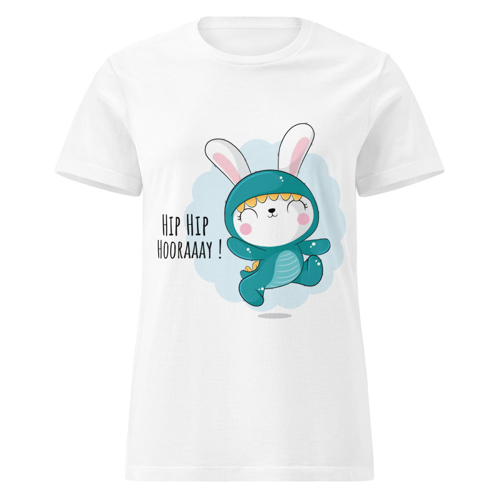 Green rabbit - HIP HIP HOORAAAY | Women's Basic Softstyle T-Shirt | Gildan 64000L