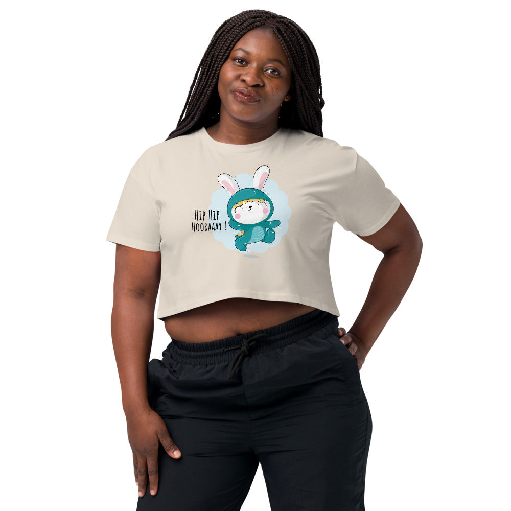 Green rabbit - HIP HIP HOORAAAY | Women's Crop Top | AS Colour 4062