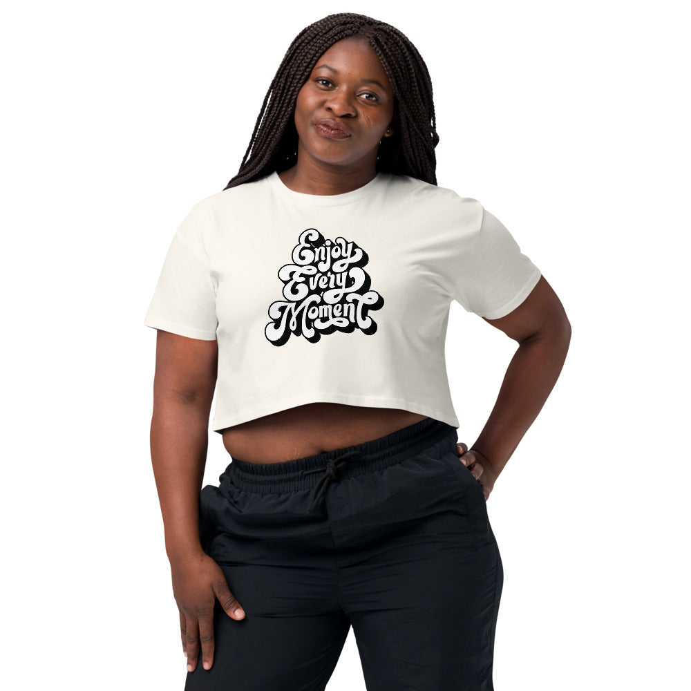 Enjoy every moments white | Women's Crop Top | AS Colour 4062