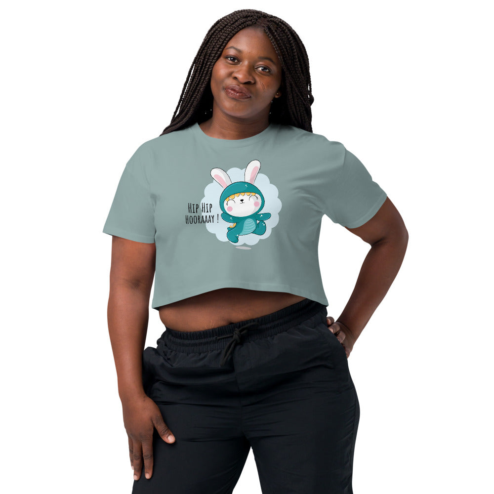 Green rabbit - HIP HIP HOORAAAY | Women's Crop Top | AS Colour 4062
