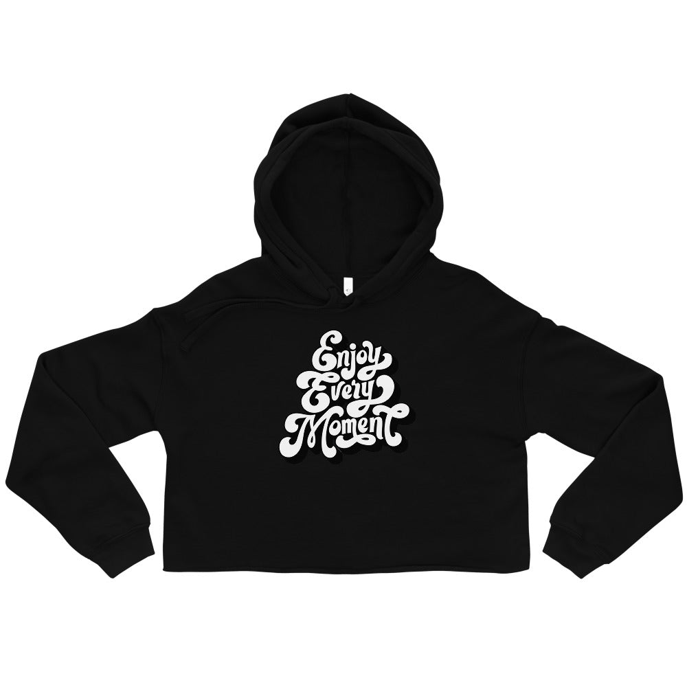 Enjoy every moments white | Women's Cropped Hoodie | Bella + Canvas 7502