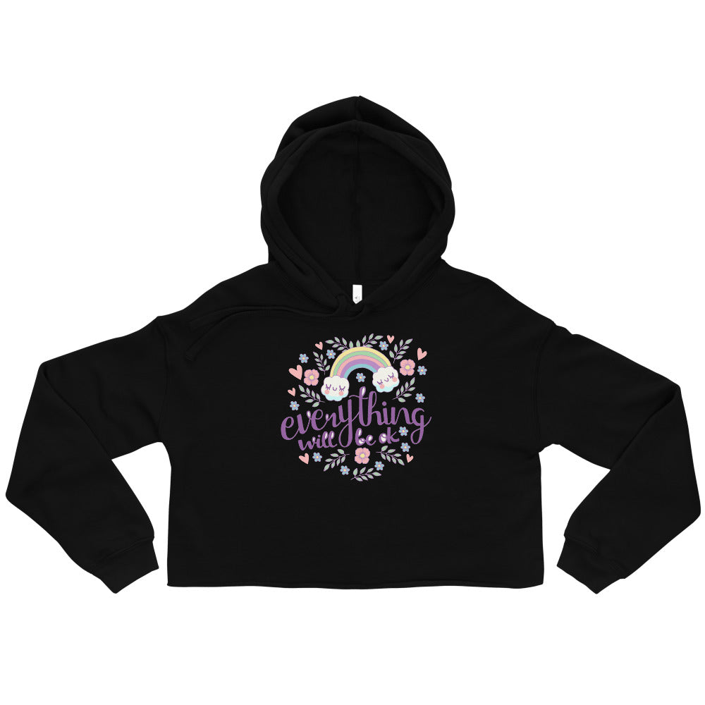 Rainbow - Everything will be ok | Women's Cropped Hoodie | Bella + Canvas 7502