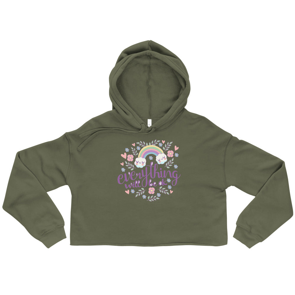 Rainbow - Everything will be ok | Women's Cropped Hoodie | Bella + Canvas 7502
