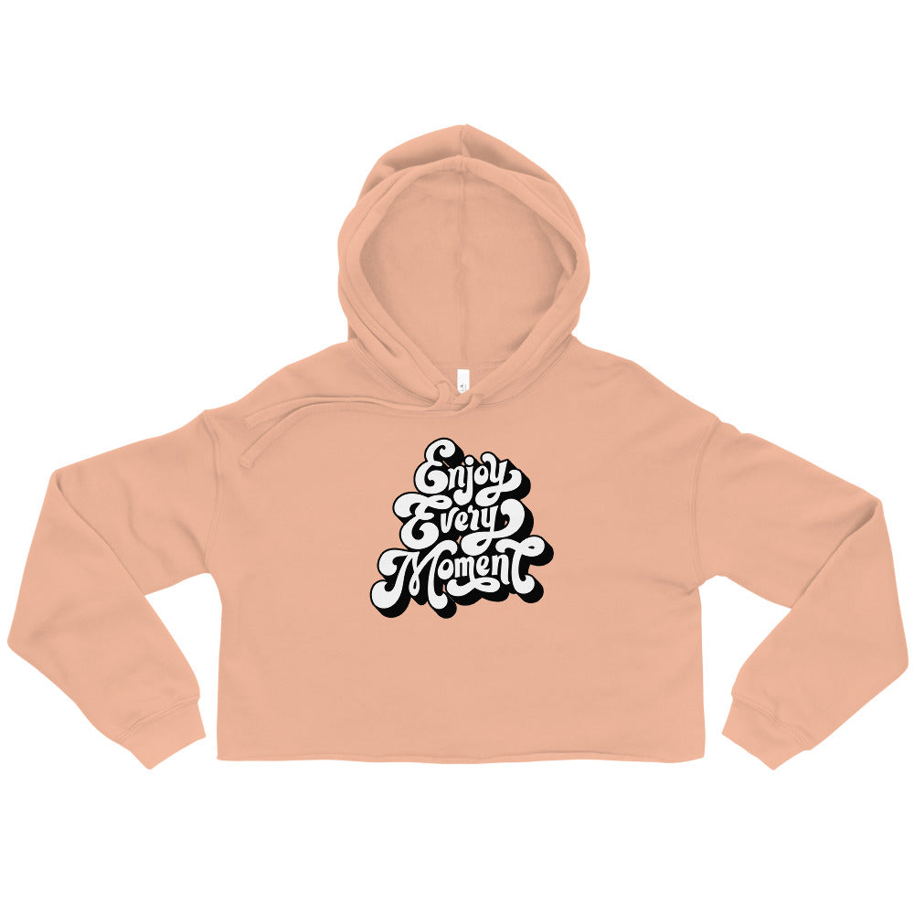 Enjoy every moments white | Women's Cropped Hoodie | Bella + Canvas 7502