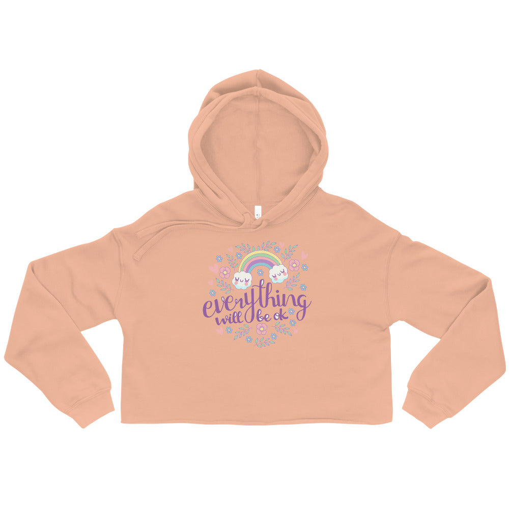 Rainbow - Everything will be ok | Women's Cropped Hoodie | Bella + Canvas 7502