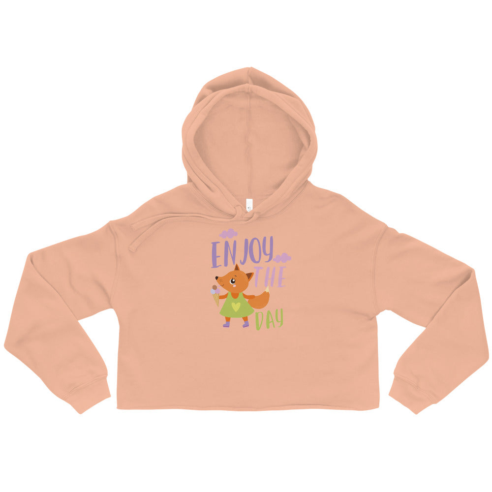 Orange fox - Ẹnoy the day | Women's Cropped Hoodie | Bella + Canvas 7502