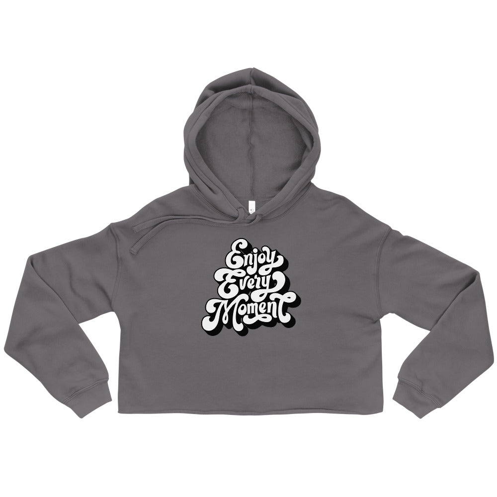 Enjoy every moments white | Women's Cropped Hoodie | Bella + Canvas 7502