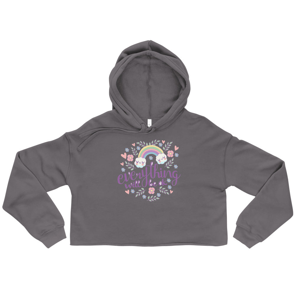 Rainbow - Everything will be ok | Women's Cropped Hoodie | Bella + Canvas 7502