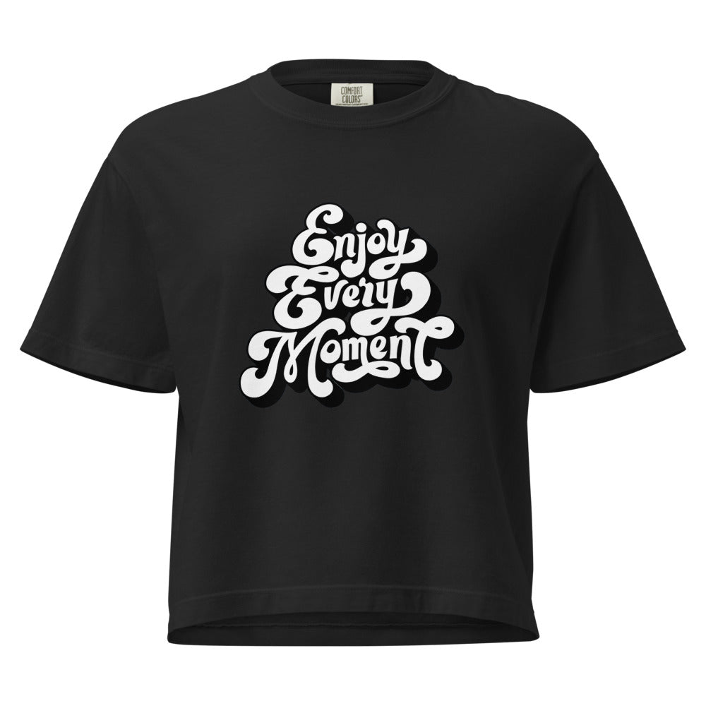 Enjoy every moments white | Women's Heavyweight Boxy T-Shirt | Comfort Colors 3023CL