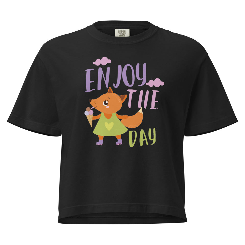 Orange fox - Ẹnoy the day | Women's Heavyweight Boxy T-Shirt | Comfort Colors 3023CL