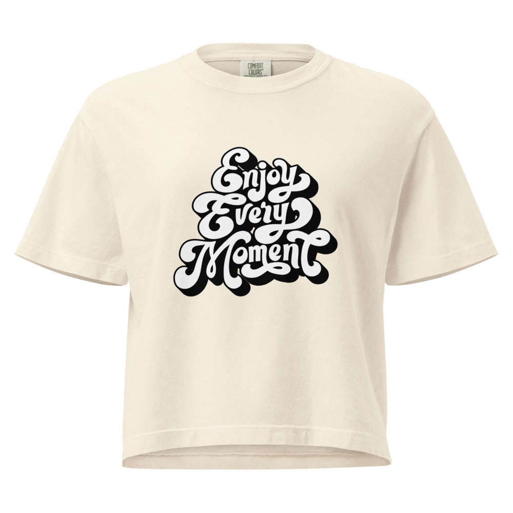 Enjoy every moments white | Women's Heavyweight Boxy T-Shirt | Comfort Colors 3023CL