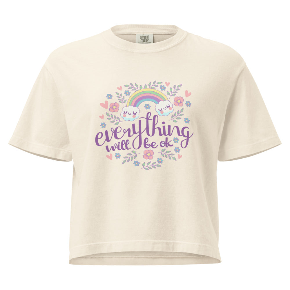 Rainbow - Everything will be ok | Women's Heavyweight Boxy T-Shirt | Comfort Colors 3023CL