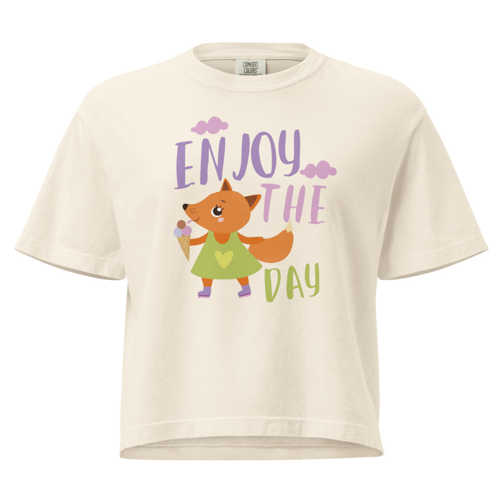 Orange fox - Ẹnoy the day | Women's Heavyweight Boxy T-Shirt | Comfort Colors 3023CL