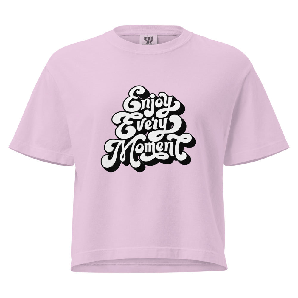 Enjoy every moments white | Women's Heavyweight Boxy T-Shirt | Comfort Colors 3023CL